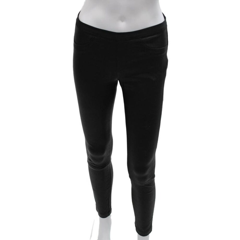 Helmut Lang Womens Ankle Black Lamb Leather Leggings Size 4